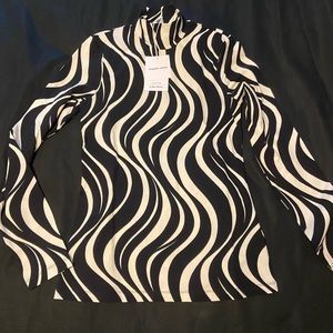 Organic cotton dressy mock neck top